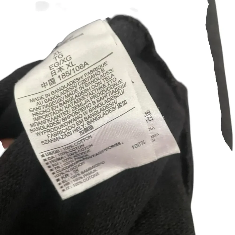 GAP Men’s Crewneck Sweatshirt with side zipper detail Size XL 100 cotton BLACK